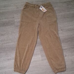 Corduroy Track Joggers in Tan - Unbranded Women’s Casual Pants